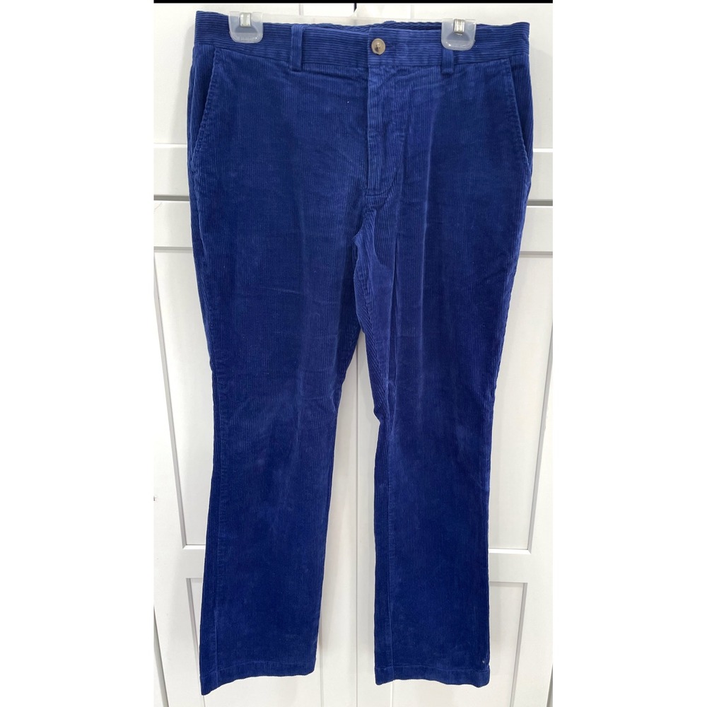 Vineyard Vines Mens Slim Fit Breaker Corduroy Pants Blue 33x32